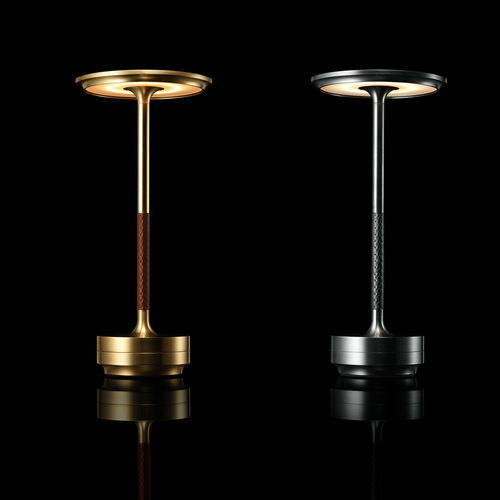 Tragbare Lampe - TURN CRAFT - Ambientec Corporation - Messing / Stahl / Leder