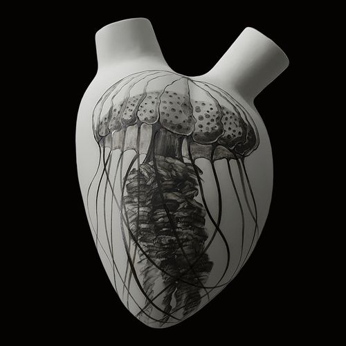 Moderne Vase - JELLYFISH - ELICA STUDIO - Porzellan / handgefertigt / für Gewerbegebrauch