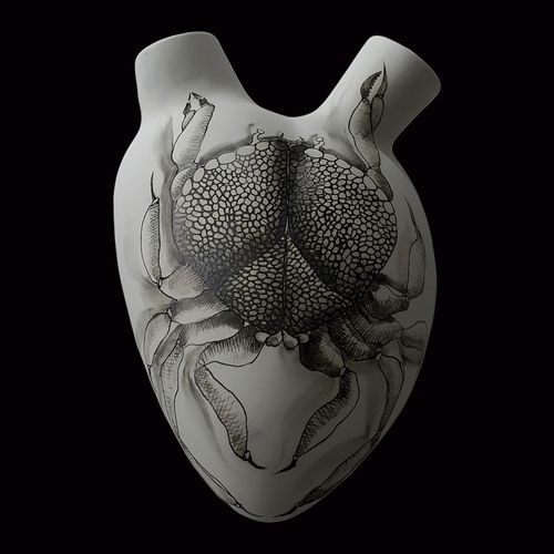 Moderne Vase - CRAB - ELICA STUDIO - Porzellan / Wand / handgefertigt