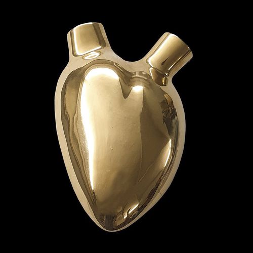 Moderne Vase - H-0 GOLD - ELICA STUDIO - Porzellan / wandmontiert / handgefertigt