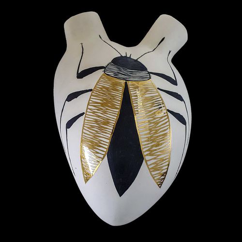 Moderne Vase - H-2 KHEPERER - ELICA STUDIO - Porzellan / wandmontiert / handgefertigt