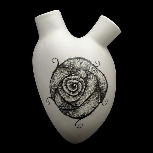 Moderne Vase - H-4 ROSA - ELICA STUDIO - Porzellan / Wand / hängend