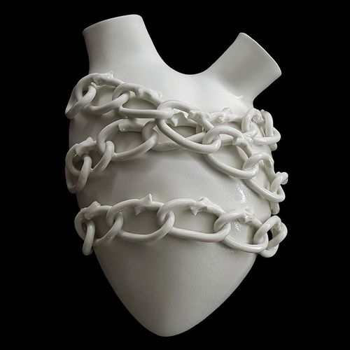 Moderne Vase - CHAINS - ELICA STUDIO - Porzellan / Wand / handgefertigt