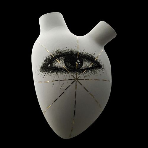 Moderne Vase - OCCHIO - ELICA STUDIO - Porzellan / wandmontiert / handgefertigt
