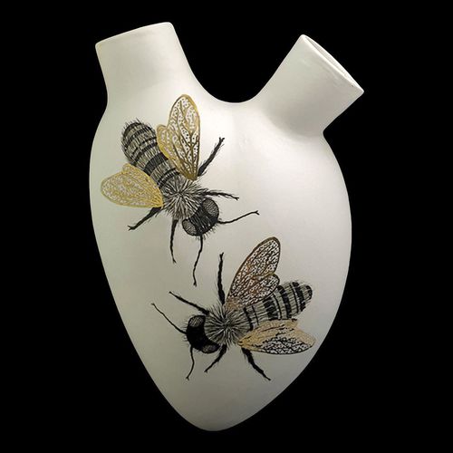 Moderne Vase - BEES - ELICA STUDIO - Porzellan / Wand / handgefertigt