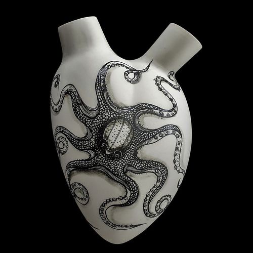 Moderne Vase - OCTOPUS - ELICA STUDIO - Porzellan / wandmontiert / handgefertigt