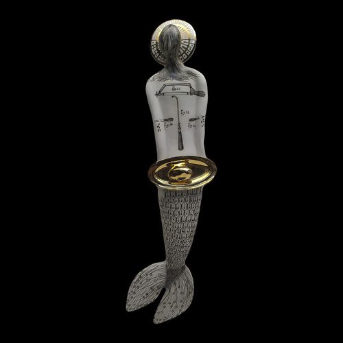 Porzellan-Skulptur - SYS 22 HEAD - ELICA STUDIO - aus vergoldetem Porzellan / handgefertigt / Made in Italy