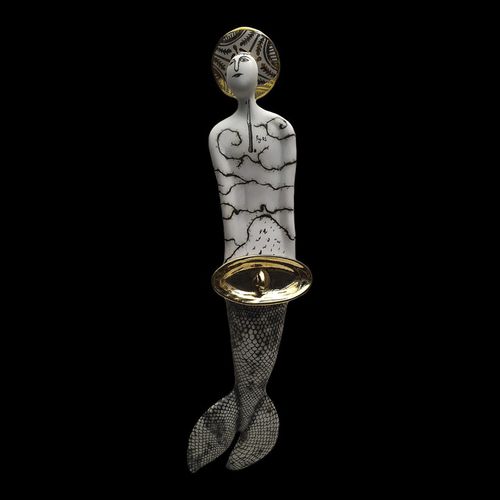 Porzellan-Skulptur - SYS 22 PENIS - ELICA STUDIO - aus vergoldetem Porzellan / handgefertigt / Made in Italy