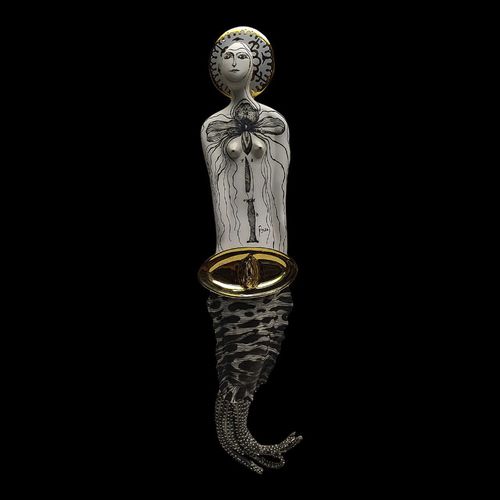 Porzellan-Skulptur - SYS 22 VAGINA - ELICA STUDIO - aus vergoldetem Porzellan / handgefertigt / Made in Italy