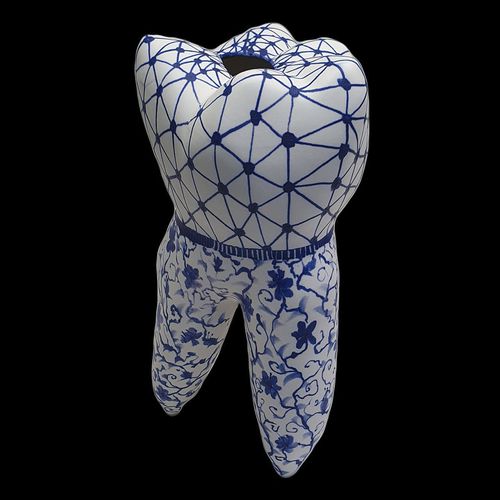 Moderne Vase - DPM 22 BLU - ELICA STUDIO - Porzellan / handgefertigt / Made in Italy