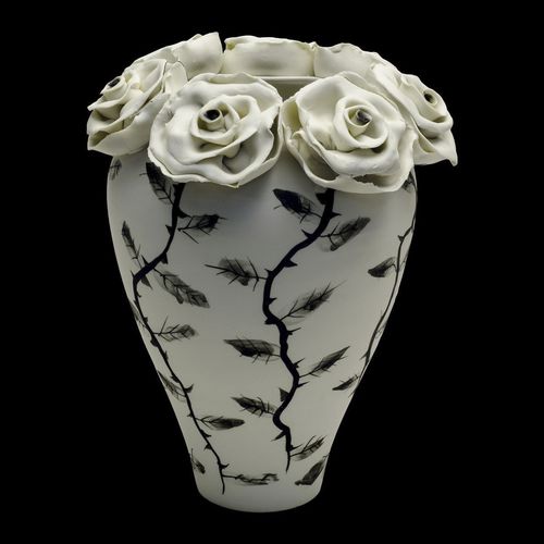 Moderne Vase - ROSAS - ELICA STUDIO - Porzellan / handgefertigt / Made in Italy