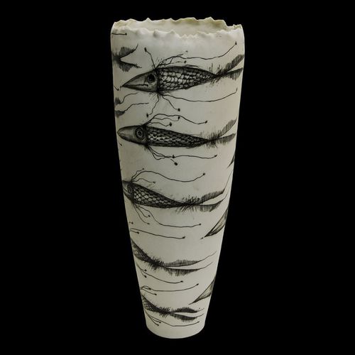Moderne Vase - PISCES - ELICA STUDIO - Porzellan / handgefertigt / Made in Italy