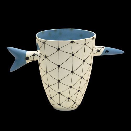 Moderne Vase - AZZURRO 20 - ELICA STUDIO - Porzellan / handgefertigt / Made in Italy