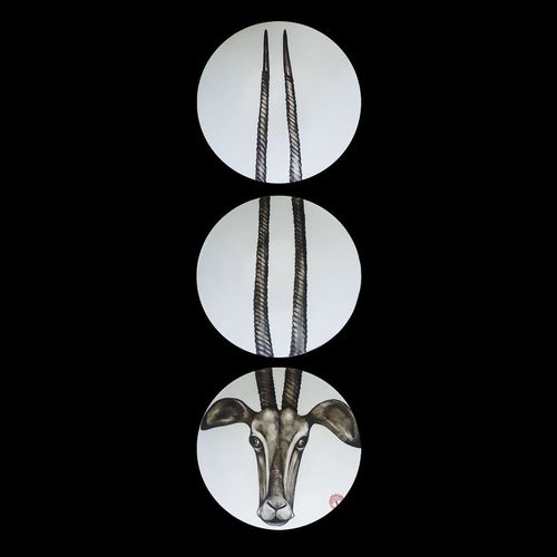Porzellan-Skulptur - ANTILOPE - ELICA STUDIO - Steinzeug / handgefertigt / wandmontiert