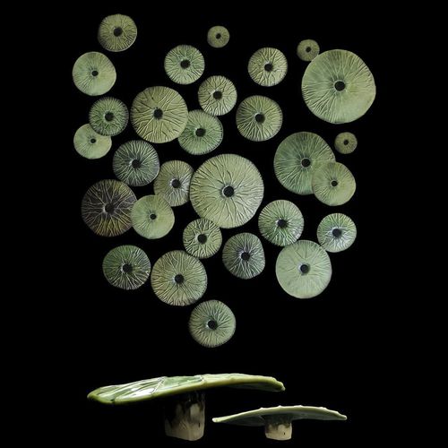Porzellan-Skulptur - NINPHAEAE - ELICA STUDIO - Steinzeug / handgefertigt / wandmontiert