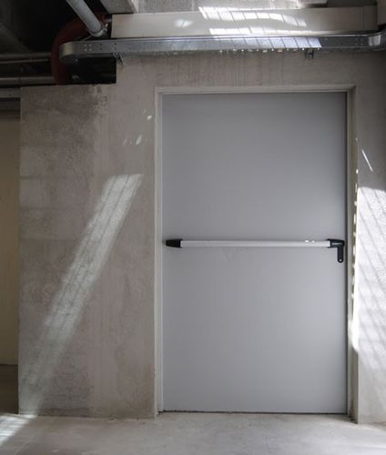 Einflügeliges Industrietor - Reversible - Endoors - galvanisiertem Stahl / Stahlblech / Sicherheit