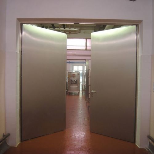 Edelstahl-Industrietor - Endoors - einflügelig / automatisch / Sicherheit