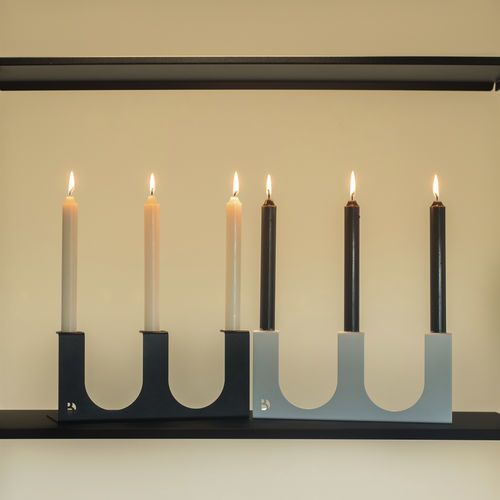 Kerzenhalter / thermolackierter Stahl - Bretagne Design - für Gewerbegebrauch