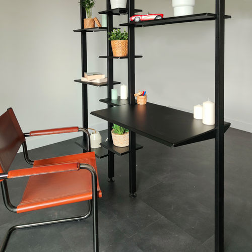 Bodenstehender Schreibtisch - Bretagne Design - modern / thermolackierter Stahl / gerade