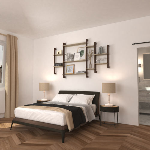 Wandmontiertes Regal - Bretagne Design - modern / thermolackierter Stahl / für Schlafzimmer