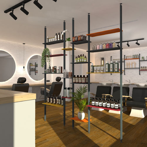 Modulregal - Bretagne Design - Decke/Boden / modern / thermolackierter Stahl