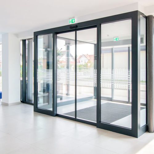 Tür für Innenbereich - 300 - DOORSON - anodisiertes Aluminium / Schiebe / modern