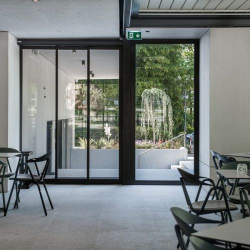 Eingangstür - 300 T - DOORSON - anodisiertes Aluminium / teleskopisch / modern