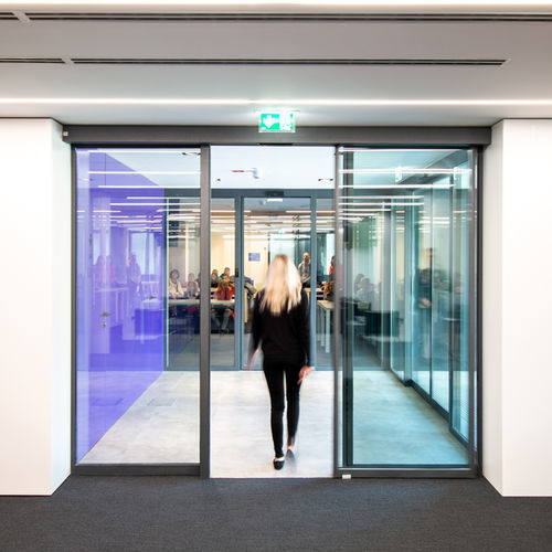 Eingangstür - 330 - DOORSON - anodisiertes Aluminium / Schiebe / modern