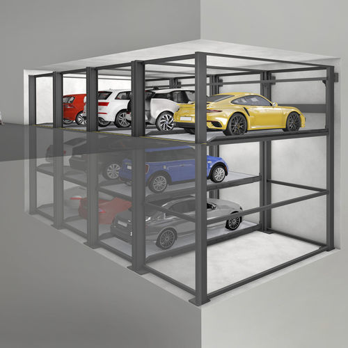 Halbautomatisches Parksystem - DE-64 - DE-PARK - mit 3 Einschüben / mit Plattform