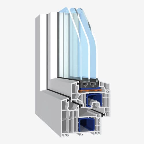 PVC-Fensterprofil - 92 - Salamander - recycelbar / hoch