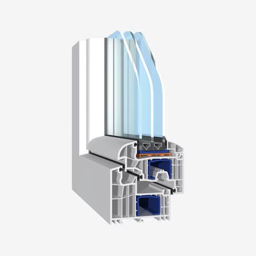PVC-Fensterprofil - 92 CURVE - Salamander - recycelbar / hoch