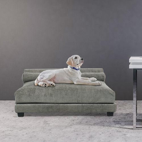 Orthopädie-Hundebett - Soho Roma - Club Nine Pets - Stoff / grau / braun