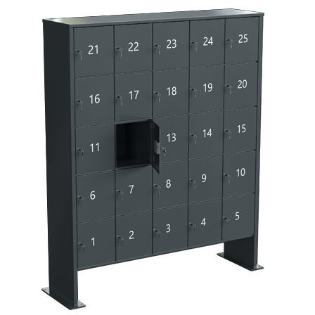 Metall-Garderobenschrank - BUSINESS CLASS SAFETY - Ju-Metall- warenfabrik - für öffentliche Einrichtungen / elektronisch / schwarz