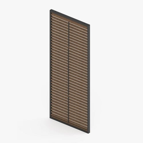 Lamellen-Fensterladen - Puro - Sundaze Outdoor - feststehend / Holz / thermolackiertes Aluminium