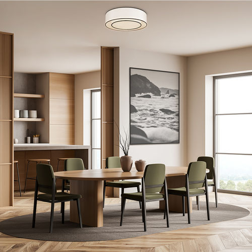 Moderne Deckenleuchte - BERGAMO - Maytoni - rund / Metall / Textil
