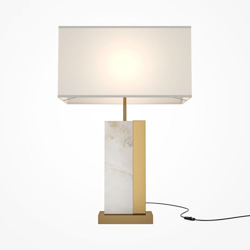 Tischlampe - BIANCO - Maytoni - geblasenes Glas / Baumwolle / Leinen