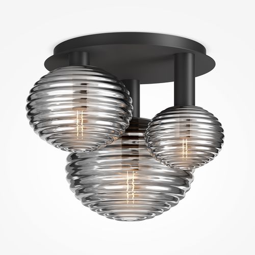 Moderne Deckenleuchte - Reels - Maytoni - rund / Glas / Metall