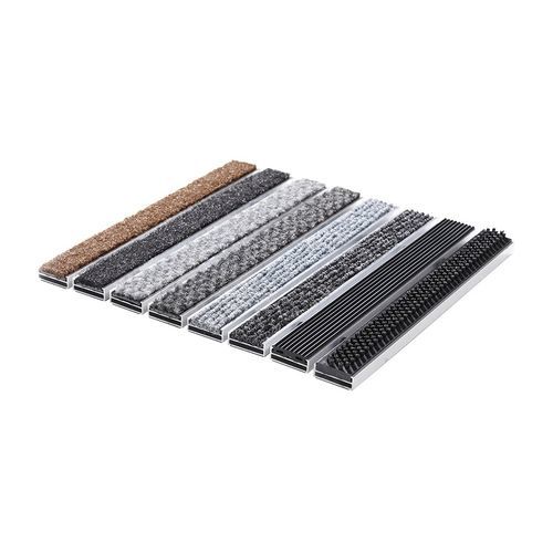 Eingangsmatte für Gewerbegebrauch - ALUCABLE MINI COMBINATION - Almelose Borstelindustrie - Gummi / Aluminium / Edelstahl