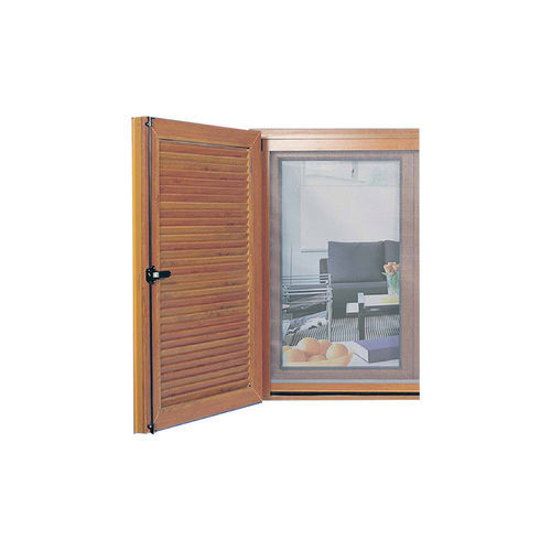 Einflügeliger Fensterladen - Adopen Plastik - PVC / grau / gold