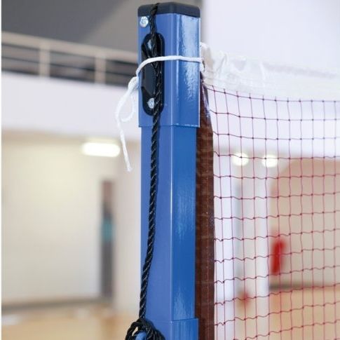 Badminton-Pfosten / in Bodenhülsen - Metalu Plast - Stahl / blau / kunststoffummantelt