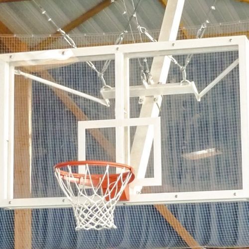 Basketball-Zielbrett / Hartglas - Metalu Plast - rechteckig / weiß / schwarz