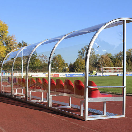 Spielerkabine für 12 Personen - CHAMPION - helogoal - für 14 Personen / Polycarbonat / Aluminium