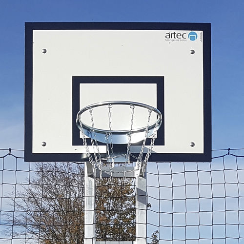 Basketball-Zielbrett / Aluminium - 37251-1 - artec Sportsgeräte GmbH - rechteckig / weiß / für Außenbereich