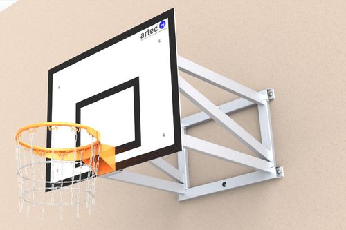Basketballpfosten für den Innenraum - 37645-1 - artec Sportsgeräte GmbH - wandmontiert / Aluminium / für Training