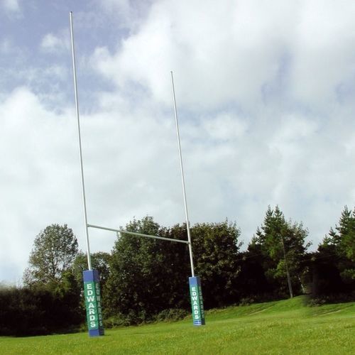 Rugbypfosten in Bodenhülsen - Edwards Sports - Stahl / weiß / thermolackiert