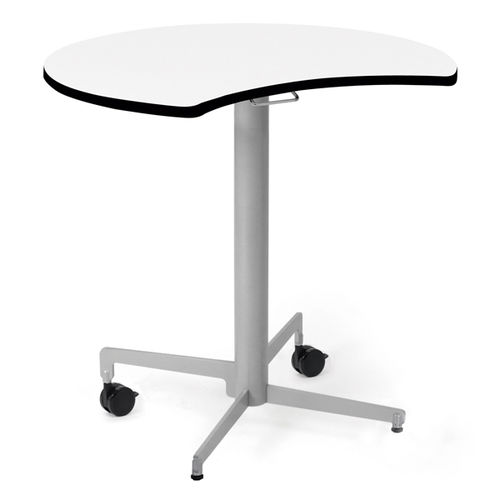 Bodenstehender Schreibtisch - HPremium half moon - EduHermex - modern / Holzfaser / gebogen