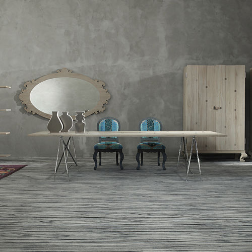 Moderner Tisch - HAUTE COUTURE - LANDO - Massivholz / Gestell aus verchromtem Metall / rechteckig