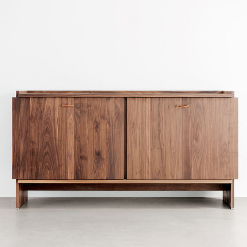 Modernes Sideboard - NOVELLA - LANDO - Massivholz / mit Falttüren / mit Kufengestell