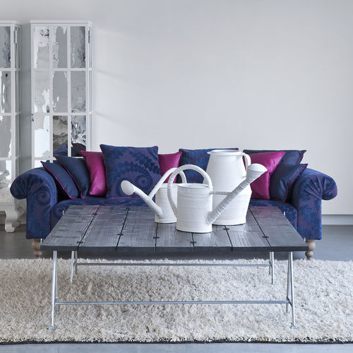 Moderner Couchtisch - HAUTE COUTURE - LANDO - Massivholz / Gestell aus verchromtem Metall / rechteckig