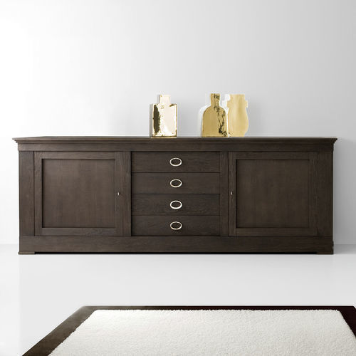 Klassisches Sideboard - L095 - LANDO - Massivholz / mit Schubladen / mit Schwingtür